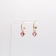 Load image into Gallery viewer, Dogwood Hoop + Pink Tourmaline Heart Drop Combination
