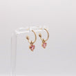 Load image into Gallery viewer, Dogwood Hoop + Pink Tourmaline Heart Drop Combination