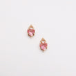 Load image into Gallery viewer, Dogwood Hoop + Pink Tourmaline Heart Drop Combination