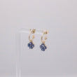 Load image into Gallery viewer, Dogwood Hoop + Blue Sapphire Flower Drop Combination Earrings