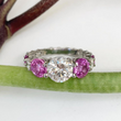 Load image into Gallery viewer, Bespoke Pink Sapphire and Diamond Ring
