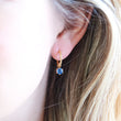 Load image into Gallery viewer, Dogwood Hoop + Blue Sapphire Drop Combination
