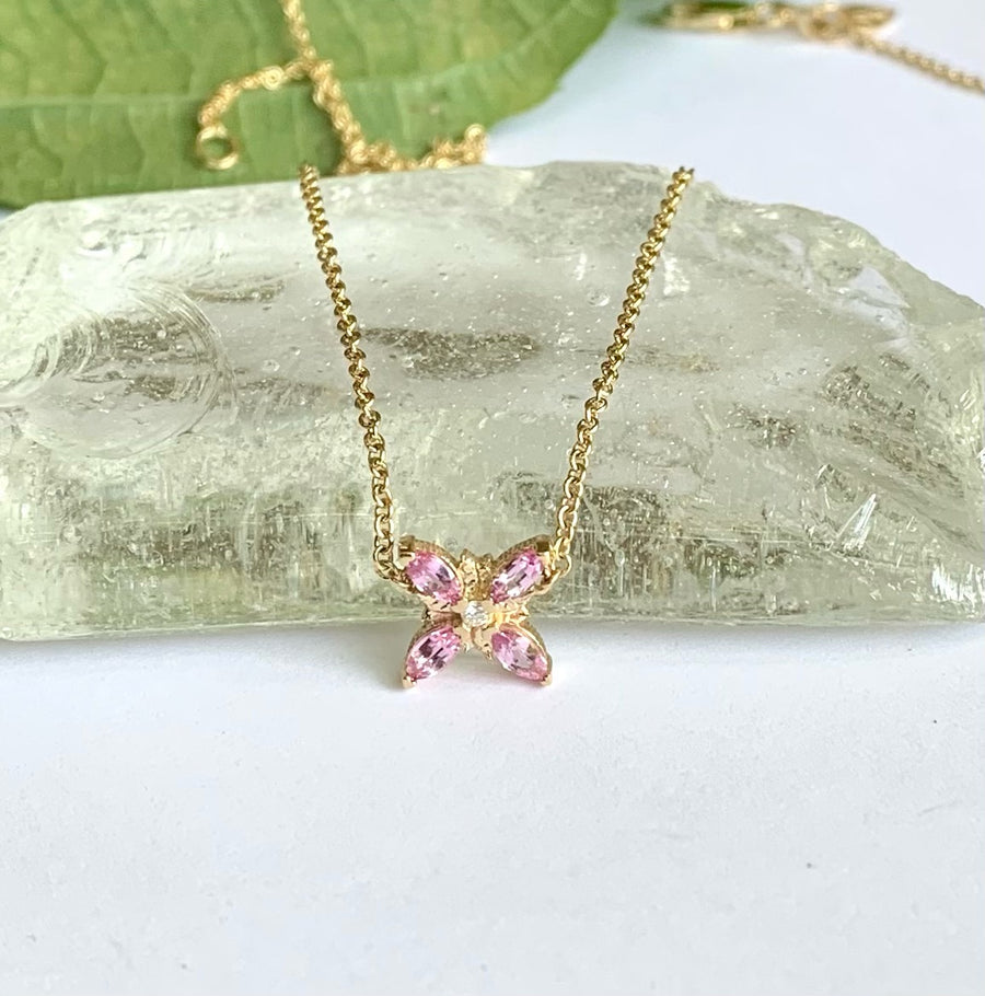 Pink Single Forget-Me-Not Necklace