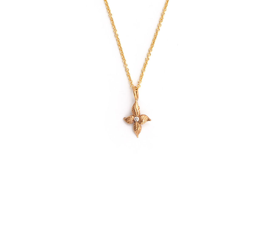 Leaf Cross Necklace