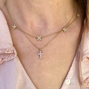 Pink Sapphire Georgian Cross