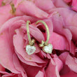 Load image into Gallery viewer, Dogwood Hoop + Petite Diamond Heart Drop Combination
