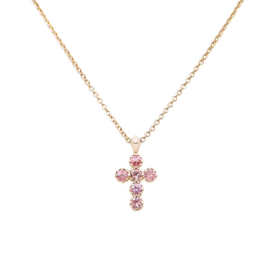 Pink Sapphire Georgian Cross
