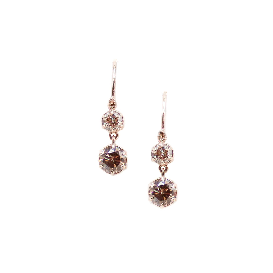 Brown Georgian Leaf Drop Earrings