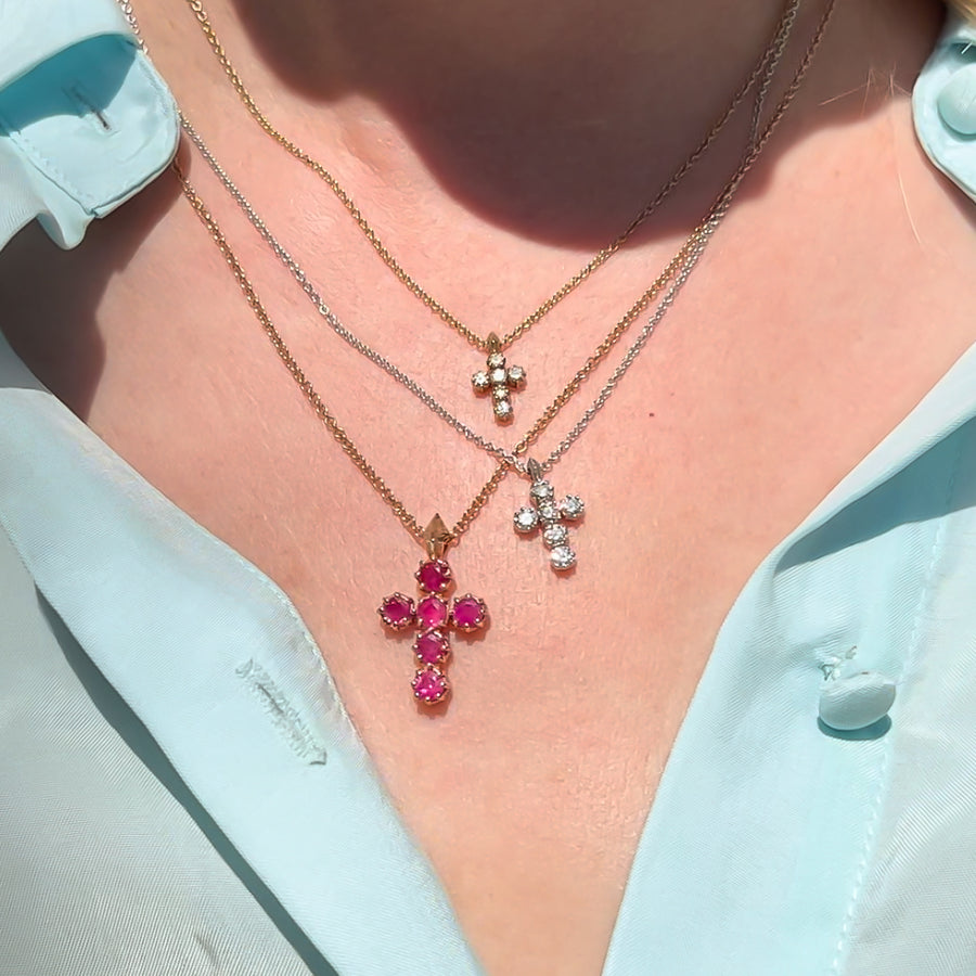 Large Ruby Georgian Cross