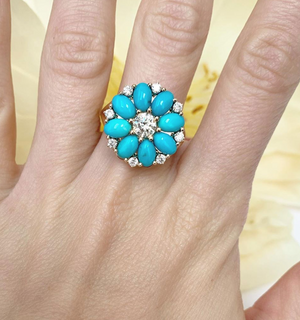 Bespoke Turquoise and Diamond Ring