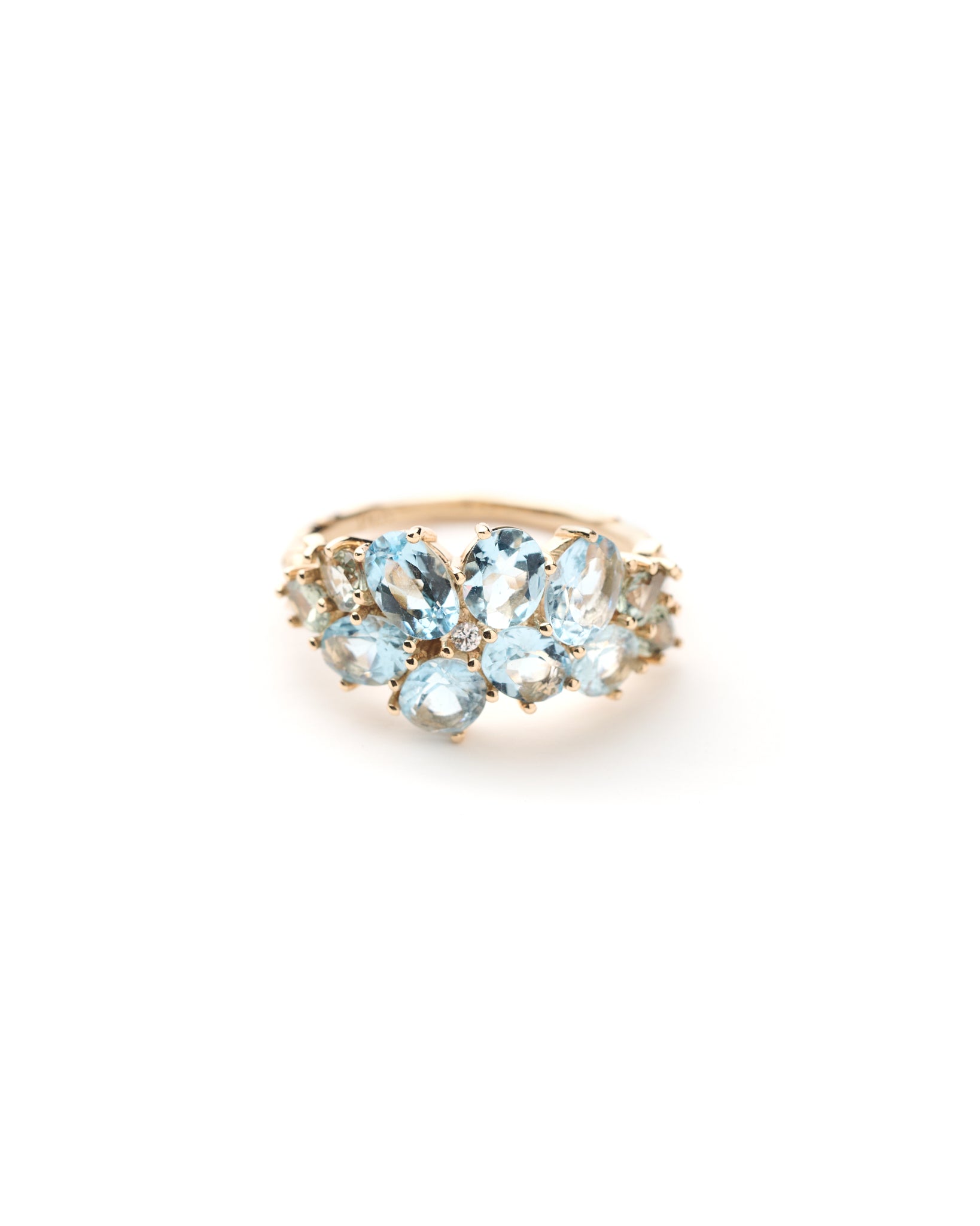 Hydrangea4937　0203 Aquamarine Hydrangea Ring – Cannon Lewis Jewelry