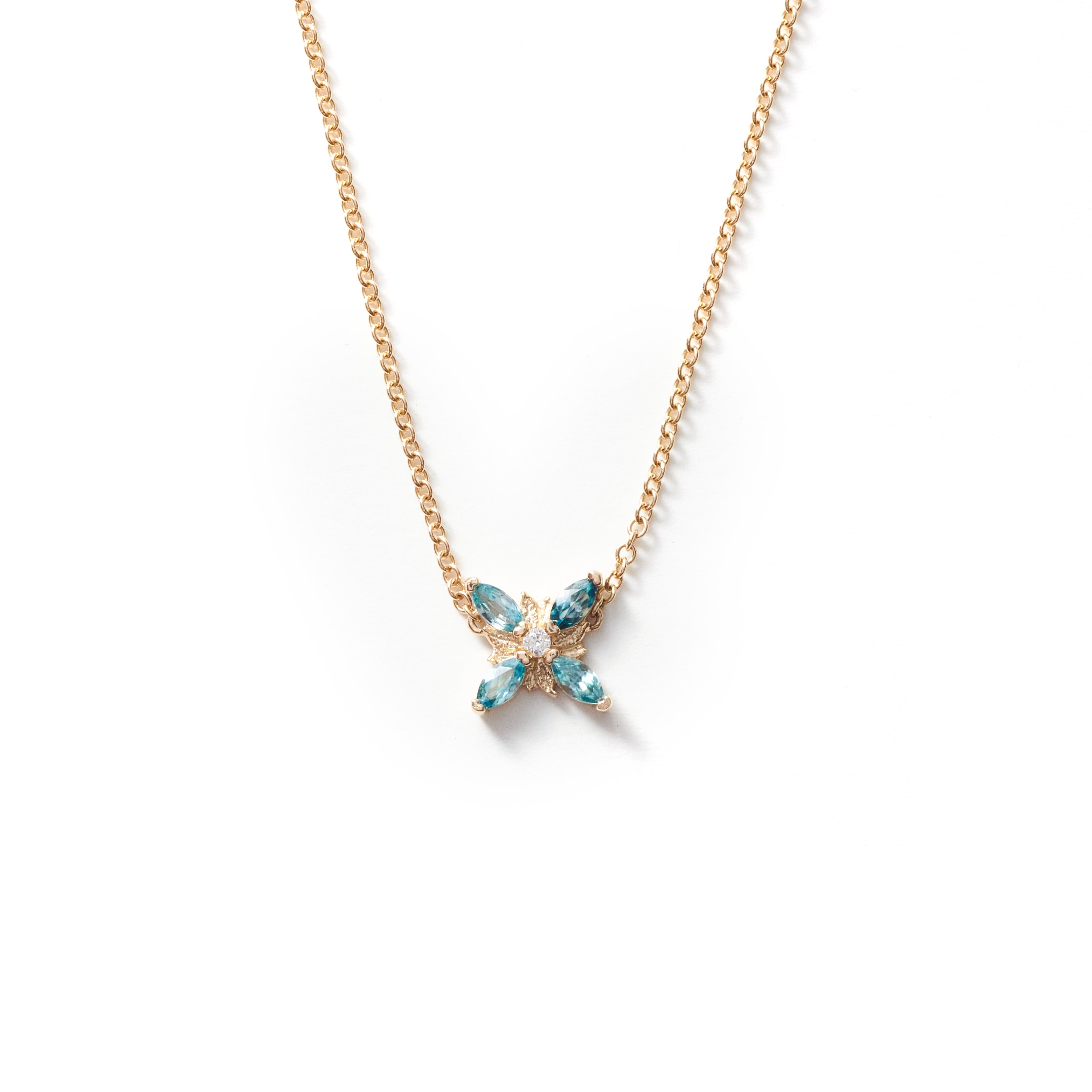 Blue Single Forget-Me-Not Necklace