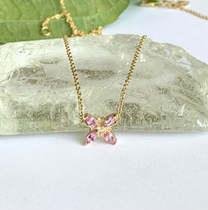 Pink Single Forget-Me-Not Necklace