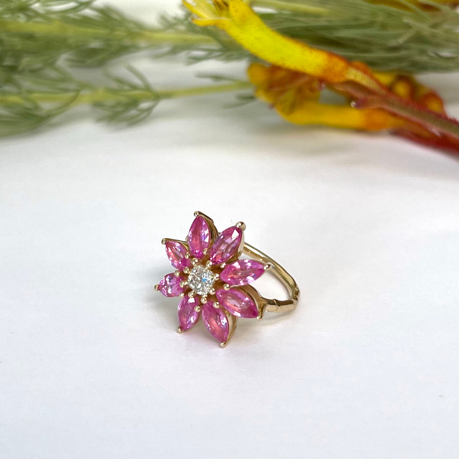 Large Pink Daisy Ring