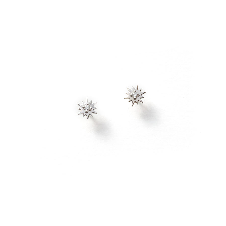 White Gold Shooting Star Earrings