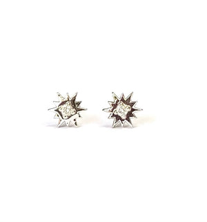 White Gold Shooting Star Earrings